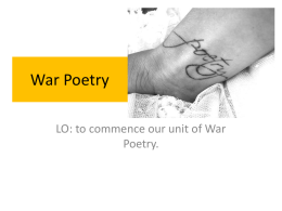 War Poetry - Miss Irwin