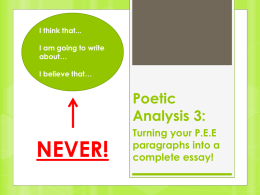 Poetic Analysis 3: Turning your P.E.E paragraphs into a complete