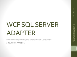 WCF SQL SERVER ADAPTER - Learning Center