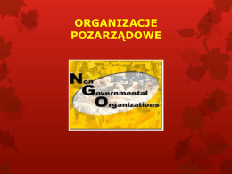 Organizacje pozarzadowe - prezentacja
