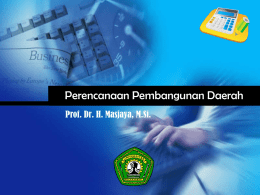 Perencanaan Pembangunan Daerah