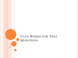 Clue Words for Test Questions