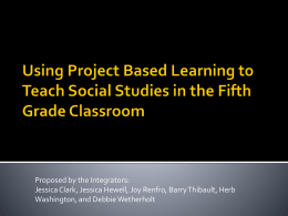 Project Based Learning Proposal