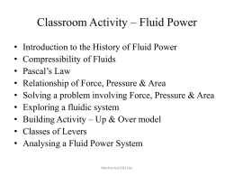 Classroom Activity * Fluid Power