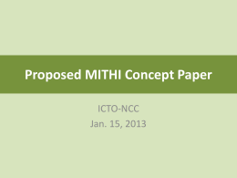 Proposed MITHI Concept Paper (Powerpoint presentation