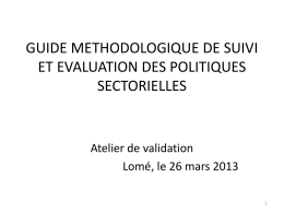 guide methodologique de suivi et evaluation des politiques