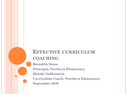 Effective curriculum coaching