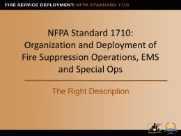 Fire Service Deployment: NFPA Standard 1710