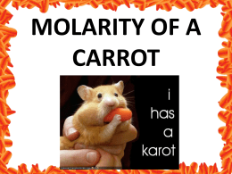 MOLARITY OF A CARROT