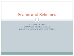 Scams and Schemes