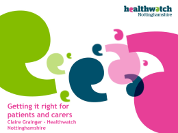 Healthwatch Nottinghamshire Presentation EPS10.7.14
