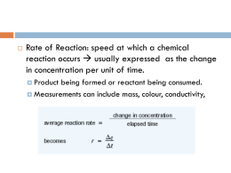 CHAPTER 6 - RATES OF REACTION
