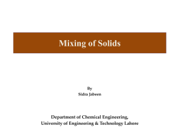Mixing of Solids - Chemical Engineering documents 2012