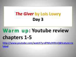 The Giver PPT lesson 3