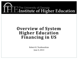 Higher Education Finance Part 1-Toutkoushian