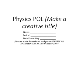 Physics P.O.L. Template