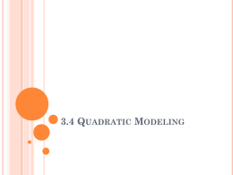 3.4 Quadratic Modeling