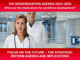 The Modernisation Agenda 2015 – 2025 – Pat Oakley