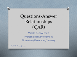 Questions-Answer Relationships (QAR)