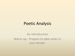 Poetic Analysis