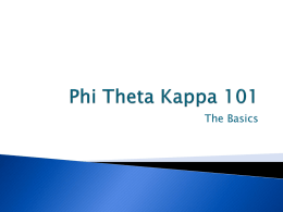 Phi Theta Kappa 101