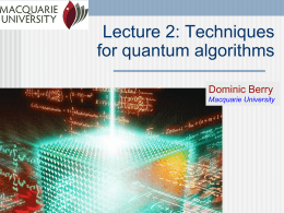 Lecture 2: Techniques for quantum algorithms