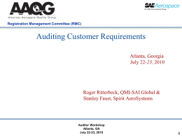 Auditing Customer Requirements
