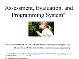 Assessment Evaluation Programming System (AEPS)