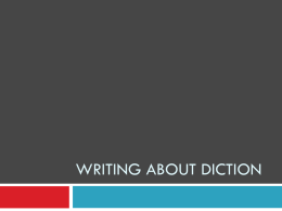 Writing About Diction