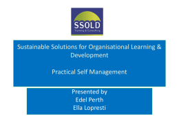 Practical Self Management Workshop