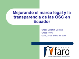 Mejorando el marco legal y la transparencia de las OSC en Ecuador