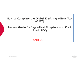 Kraft GKIT Instructions