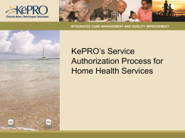 Home Health Service Authorization Process