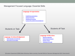 Essential skills for classroom management