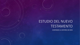 ESTUDIO DEL NUEVO TESTAMENTO - Escuela Teologica Misional