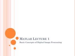 Matlab Lecture 1