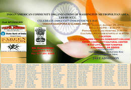 INDIAN AMERICAN COMMUNITY ORGANIZATIONS OF