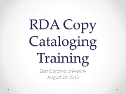 Local Powerpoint presentation on RDA copy cataloging