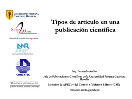 Tipos de artículos en una publicación científica