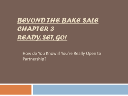 Beyond the Bake Sale Chapter 3 Ready, Set, Go!