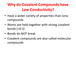 Why do Covalent Compounds have Low Conductivity?