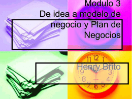 De Idea a Modelo de Negocio y Plan de Negocios