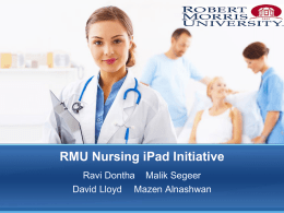 RMU Nursing iPad Initiative