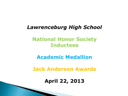 Academic Medallion 2013 - Lawrenceburg High School