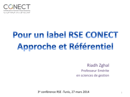 Pour un label RSE CONECT Approche et R&eacute;f&eacute;rentiel