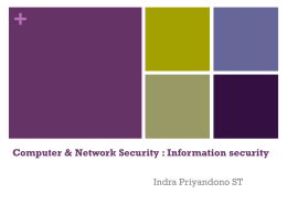 Computer & Network Security : Information security