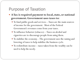 Chapter 5–Purpose of Taxation