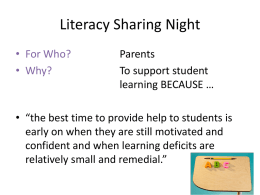 Literacy Night PowerPoint