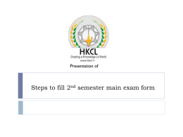 Steps to fill other semesters main form