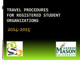 travel procedures for recognized student organizations